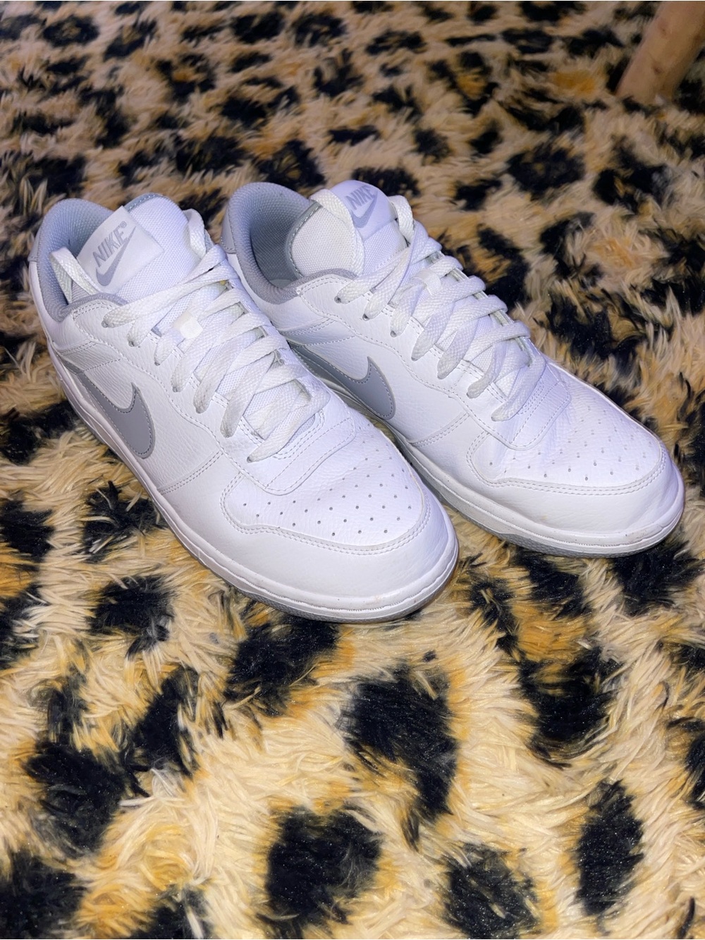 Nike White Low-Top Sneakers with Light Gray Swoosh